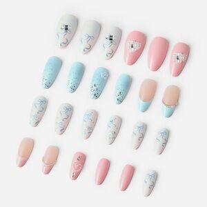 Never Have I Ever Pastel Pink & Baby Blue Press-On Nail Set